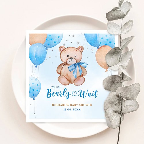 Teddy bear baby shower napkins