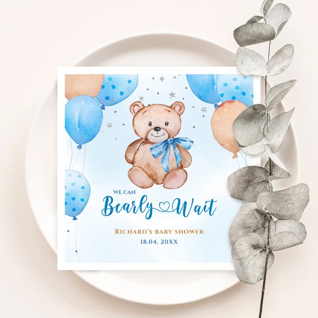 Teddy bear baby shower napkins (Creator Uploaded)