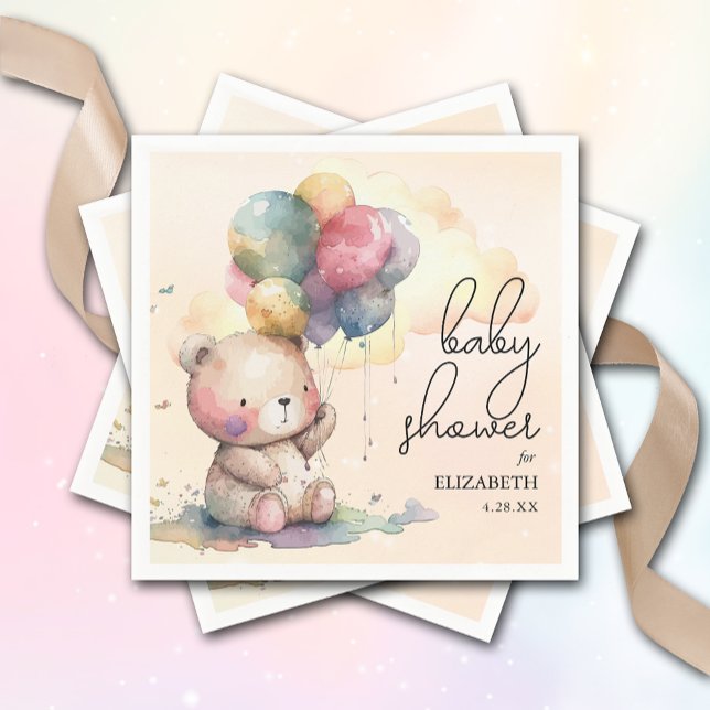 Teddy Bear Baby Shower Napkins (Creator Uploaded)