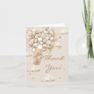 Teddy Bear Baby Shower Neutral Beary Much Letterpress Thank You Card