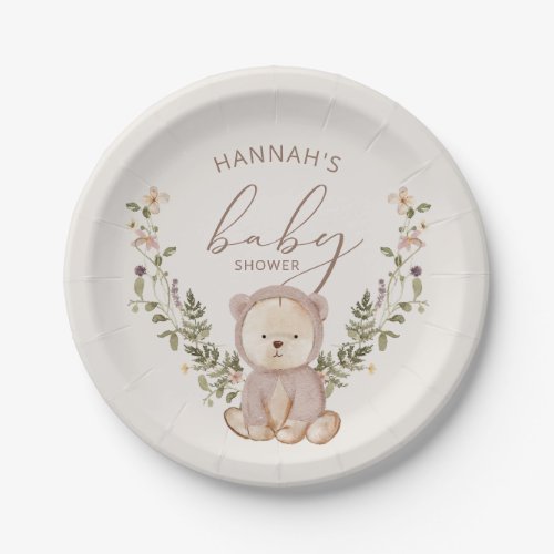 Teddy Bear Baby Shower Paper Plates
