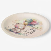 Teddy Bear Baby Shower Paper Plates (Angled)