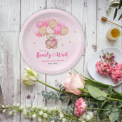 Teddy bear baby shower paper plates
