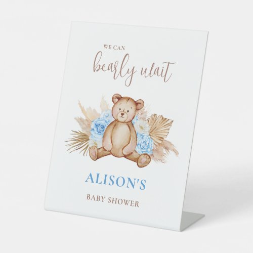 Teddy Bear Baby Shower Pedestal Sign