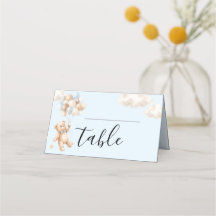 Teddy Bear Baby Shower Place Card Tent