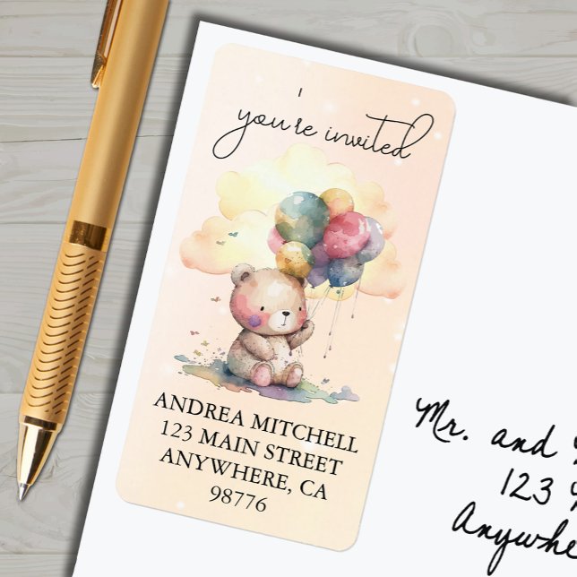 Teddy Bear Baby Shower Return Address Label (Teddy Bear Baby Shower Return Address Labels)