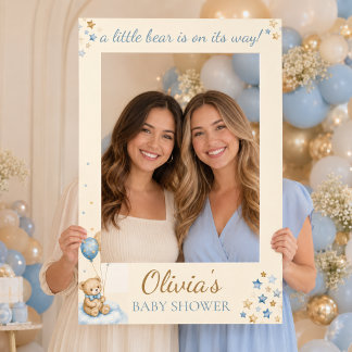 Teddy Bear Baby Shower Selfie Photo Prop Frame