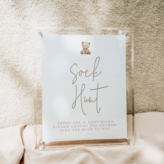 Teddy Bear Baby Shower Sock Hunt Poster (Creator Uploaded)