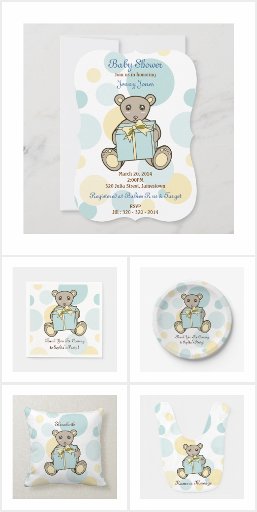 Teddy Bear Baby Shower Supplies and Gift Ideas