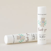 Teddy Bear Baby Shower Thank you Bearly Wait Lip Balm