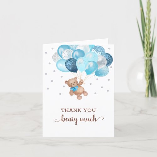 Teddy Bear Baby Shower Thank You Beary Much Card