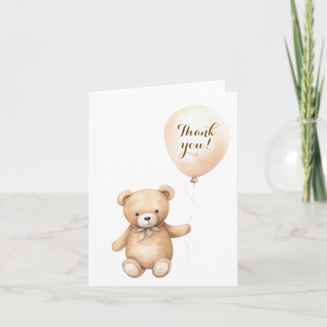 Teddy Bear Baby Shower Thank You Card (Front)