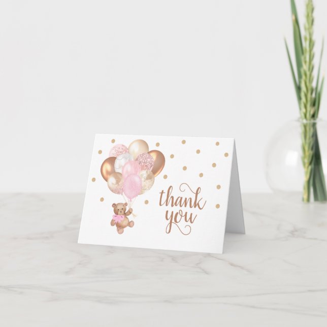 Teddy Bear Baby Shower Thank You Card (Front)