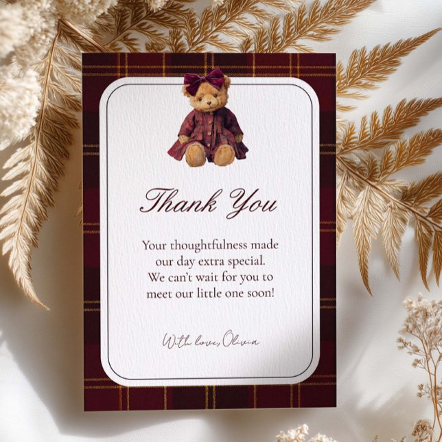Teddy Bear Baby Shower Thank You Card (Creator Uploaded)