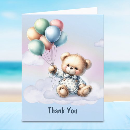 Teddy Bear Baby Shower Thank You Card