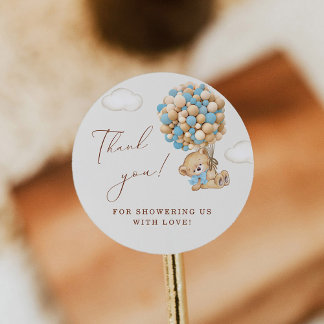 Teddy Bear Baby Shower Thank You  Classic Round Sticker