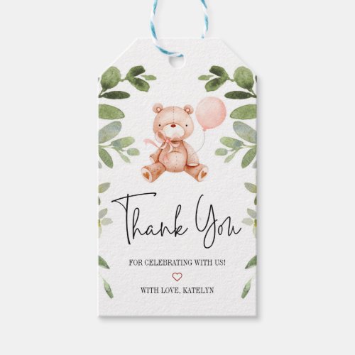 Teddy Bear Baby Shower Thank You Gift Tags