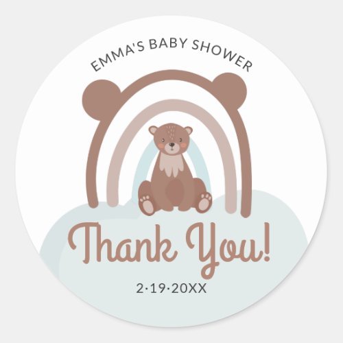 Teddy Bear Baby Shower Thank You Party Favor Label