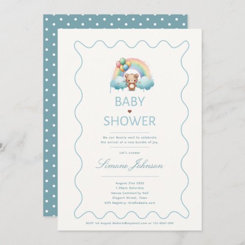 Teddy Bear Baby Shower Theme Invitations Boys