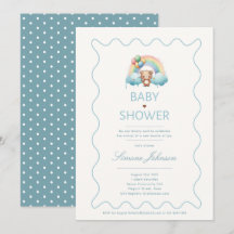 Teddy Bear Baby Shower Theme Invitations Boys