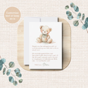 Teddy Bear Baby Shower Theme Thank You Cards