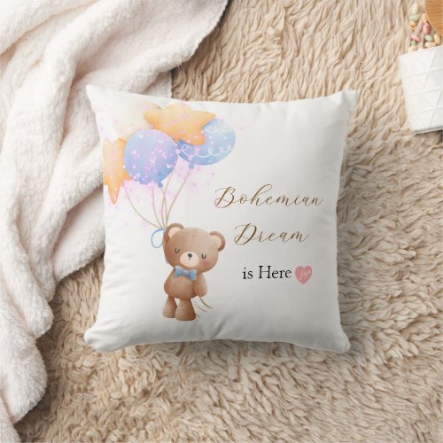 Teddy Bear   Baby Shower Throw Pillow