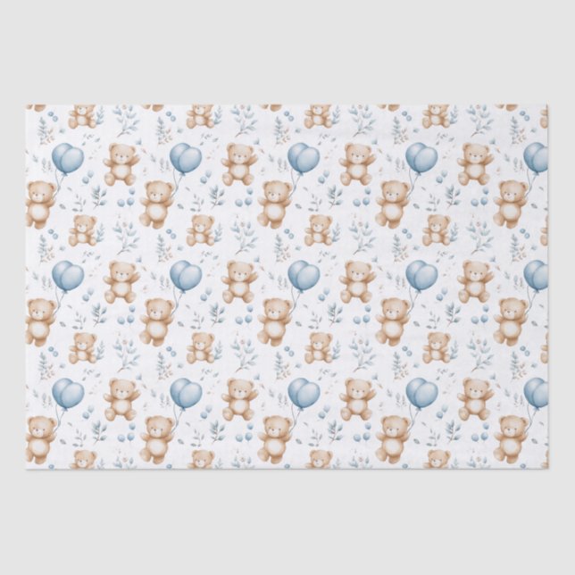 Teddy bear Baby shower  Tissue Paper (Front)