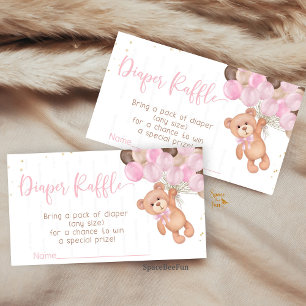 Teddy Bear Baby Shower We can barely wait Enclosure Card
