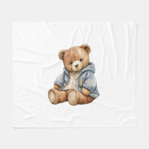 Teddy Bear Baby Shower We Can Bearly Wait Fleece Blanket