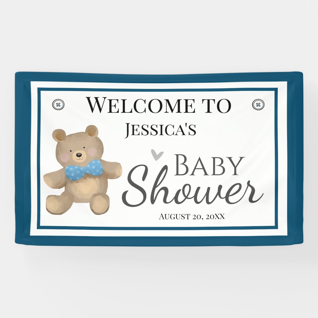 Teddy Bear Baby Shower Welcome Banner 