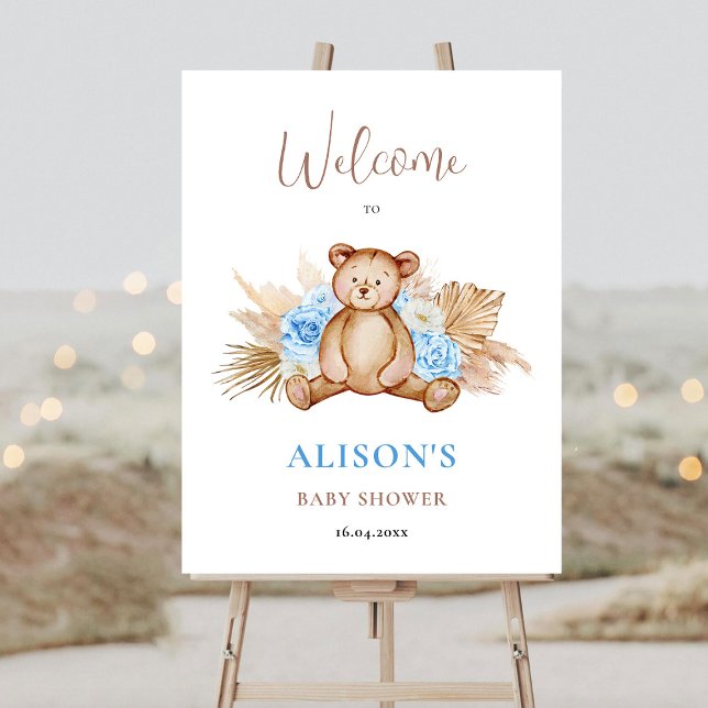 Teddy Bear Baby Shower Welcome Foam Board (Creator Uploaded)