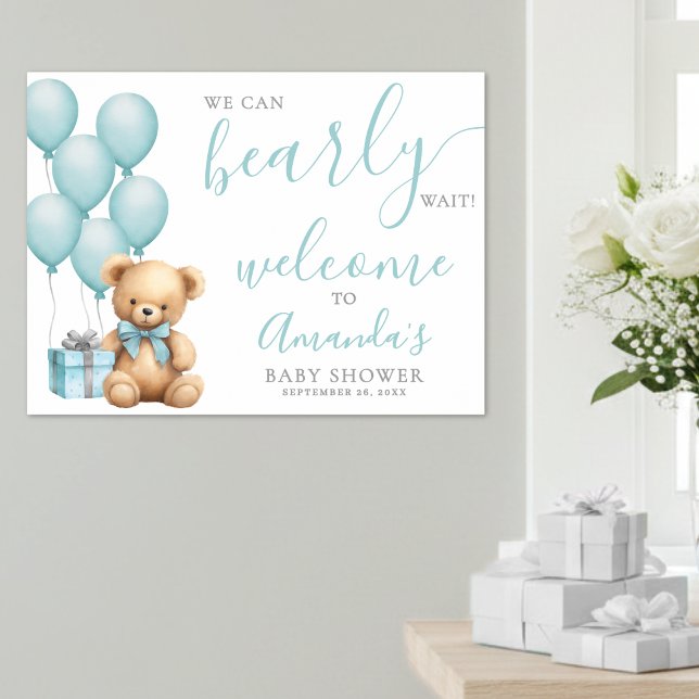 Teddy Bear Baby Shower Welcome Poster (Teddy Bear Baby Shower Welcome Poster)