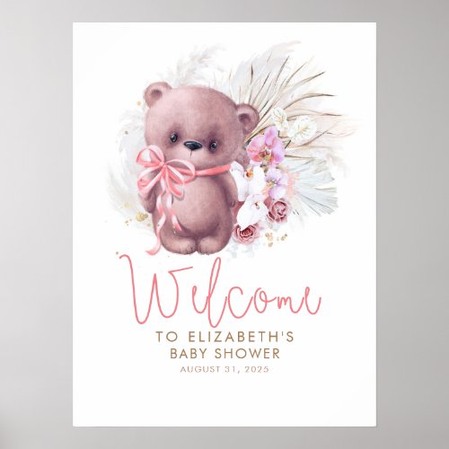 Teddy Bear Baby Shower Welcome Sign