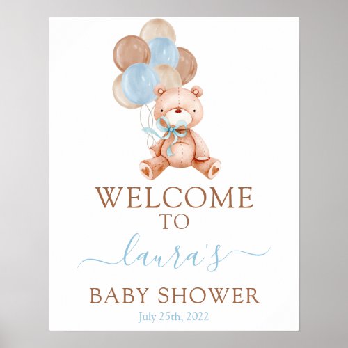 Teddy Bear Baby Shower Welcome sign