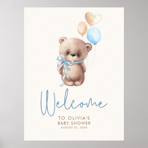 Teddy Bear Baby Shower Welcome Sign