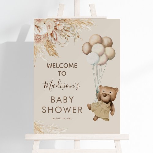 Teddy Bear Baby Shower Welcome Sign