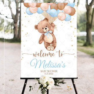 Teddy Bear Baby Shower Welcome sign Foam Board