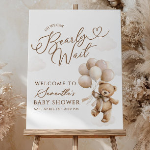 Teddy Bear Baby Shower Welcome Sign, Gender Neutra Foam Board