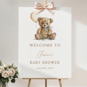 Teddy Bear Baby Shower Welcome Sign Template