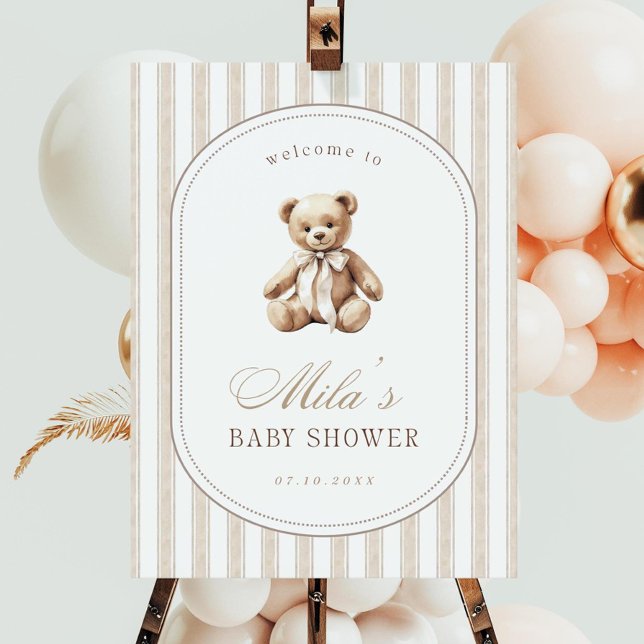 Teddy Bear Baby Shower Welcome Sign, We Can Bearly Foam Board (Creator Uploaded)