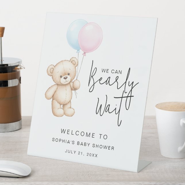 Teddy Bear Baby Shower Welcome Table Sign (In SItu)