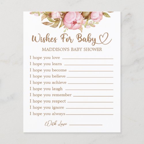 Teddy Bear Baby Shower Wishes for Baby Card