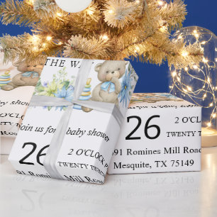Teddy Bear Baby Shower Wrapping Paper