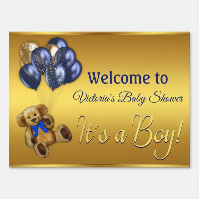 Teddy Bear Baby Shower Yard Sign (Front)