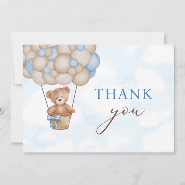 Teddy Bear Baby Thank You Card (Front)