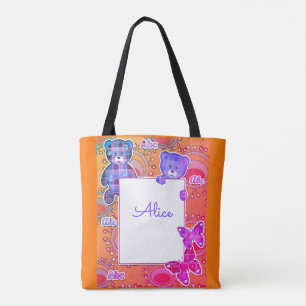 Teddy bear, baby tote bag
