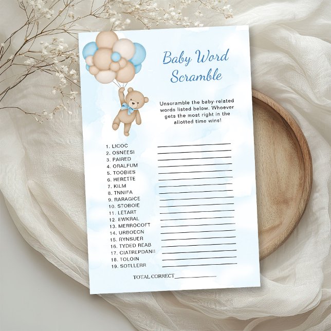 Teddy Bear Baby Word Scramble Game (Creator Uploaded)