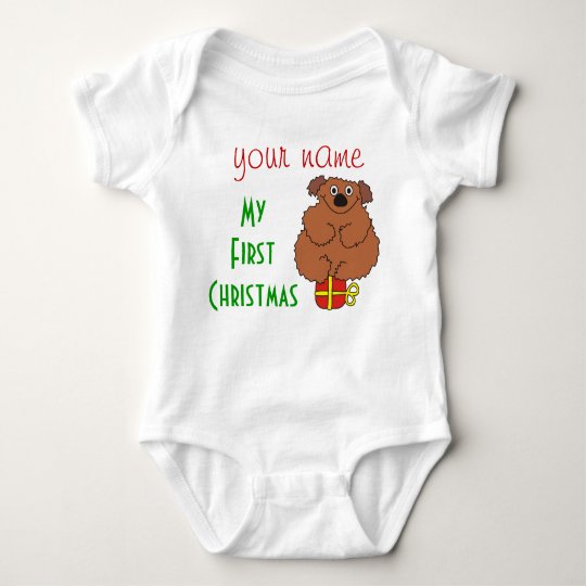 Teddy Bear Babys 1st Christmas Creeper, T Shirt