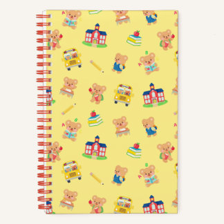 Teddy Bear Back to School Yellow Notebook