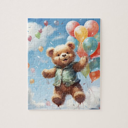 Teddy Bear Balloon Adventure Jigsaw Puzzle